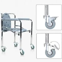 كرسي حمام متحرك ستانلس بكفرات 696