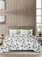 مفرش نفر ونص صيفي بنمط زهور خفيف وأنيق