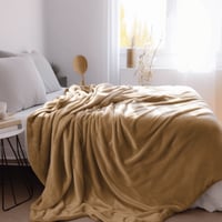 بطانية خفيفة مخمل -جملي داكن