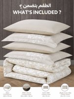 مفرش نفر ونص صيفي بنقشة زهور هادئة