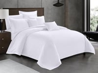 مفرش بانوراما قطن فندقي فاخر مزدوج 9 قطع -ابيض