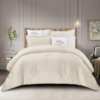 طقم لحاف فندقي إيطالي مطرز مفرد ونص -4 قطع لينين