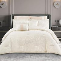 مفرش جاكار الفاخر مزدوج 8 قطع -كريمي