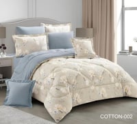 مفرش قولدن قطن مفرد ونص 4 قطع