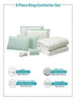 مفرش نورش وجهين قطن 100% مزدوج 6 قطع