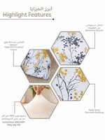 مفرش نفر ونص مطبوع بنمط نباتي ناعم