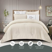 طقم لحاف جاكار مطرز مزدوج -6 قطع لينين