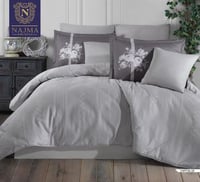 طقم مفرش نجمه قطني 100% تركي -مزدو ج 8 قطع