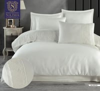 مفرش دانتيل مطرز قطن 100% تركي -8 قطع مزدوج