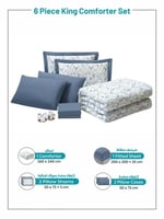 مفرش نورش وجهين قطن 100% مزدوج 6 قطع