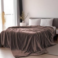 بطانية خفيفة مخمل -بني