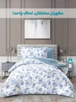 مفرش نورش وجهين قطن 100% مفرد ونص 4 قطع
