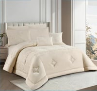 طقم لحاف LAMIS مطرز مزدوج 7 قطع