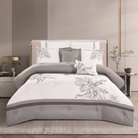 طقم لحاف نتاليا وجهين مطرز -مزدوج 8 قطع