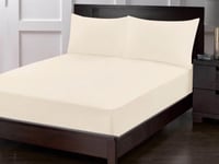 شرشف فيتد مطاط مزدوج 3 قطع - بيج فاتح