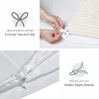 طقم لحاف سرير فندقي جاكار 7 قطع ايطالي-فانيلا