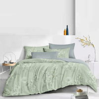 مفرش صيفي مفرد 4 قطع -اخضر عشبي -رمادي