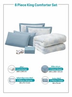 مفرش نورش وجهين قطن 100% مزدوج 6 قطع