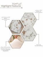 مفرش نفر ونص عملي بنقشة نباتية هادئة