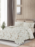 مفرش نفر ونص عملي بنقشة نباتية هادئة