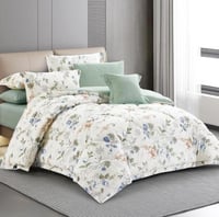 مفرش قولدن مشجر صيفي قطن 100% -مزدوج 8 قطع