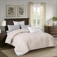 مفرش صيفي بارد مفرد ونص 4 قطع-كتان-رمادي