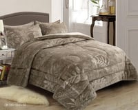 طقم مفرش روما مخمل شتوي مزدوج -6 قطع