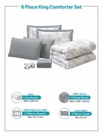 مفرش نورش وجهين قطن 100% مزدوج 6 قطع