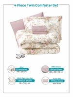 مفرش نورش وجهين قطن 100% مفرد ونص 4 قطع