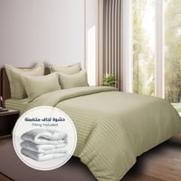 مفرش فندقي مزدوج - 9 قطع -اخضر فاتح