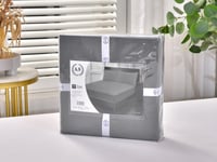 شرشف فيتد مطاط مفرد ونص 2 قطع - رمادي غامق