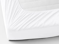 شرشف فيتد مطاط مزدوج 3 قطع - أبيض