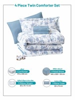 مفرش نورش وجهين قطن 100% مفرد ونص 4 قطع