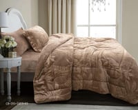 طقم لحاف ليندا الفاخر مخمل شتوي مفرد ونص 4 قطع