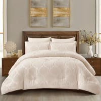 طقم لحاف فندقي مطرز مفرد ونص -4 قطع لينين