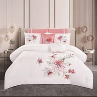 طقم لحاف نتاليا وجهين مطرز -مزدوج 8 قطع