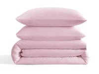 تلبيسة لحاف فندقي مفرد ونص 3 قطع -وردي