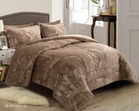 طقم مفرش روما مخمل شتوي مزدوج -6 قطع