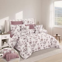 مفرش لورين قطن 100% ناعم وبارد -مقاس مزدوج 8 قطع