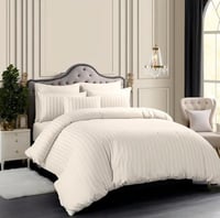 مفرش فندقي مزدوج - 9 قطع-كريمي