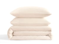 تلبيسة لحاف بدون حشوة مفرد ونص 3 قطع - بيج روز