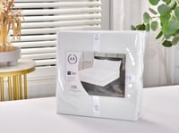 شرشف فيتد مطاط مفرد ونص 2 قطع - أبيض