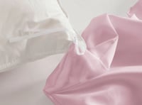 تلبيسة لحاف بدون حشوة مزدوج 4 قطع - وردي