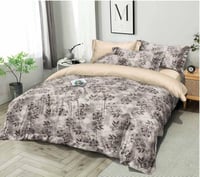 مفرش نورش صيفي مفرد 4 قطع بيج -بني مشجر