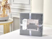 تلبيسة لحاف بدون حشوة مفرد ونص 3 قطع - رمادي غامق