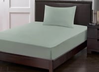 شرشف فيتد مطاط مفرد ونص 2 قطع - فيروزي