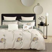 طقم لحاف مفرد ونص 4 قطع منسوج من القطن الناعم