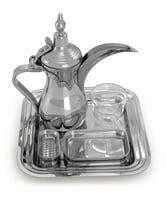 طقم تقديم القهوة السعودية 5 قطع ستانلس ستيل