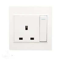 فيش 13/امبير + مفتاح منفصل 7*7 ابيض سانيو