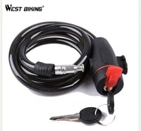 قفل دراجة من الفولاذ الملبس بجلد بطول 90 سم